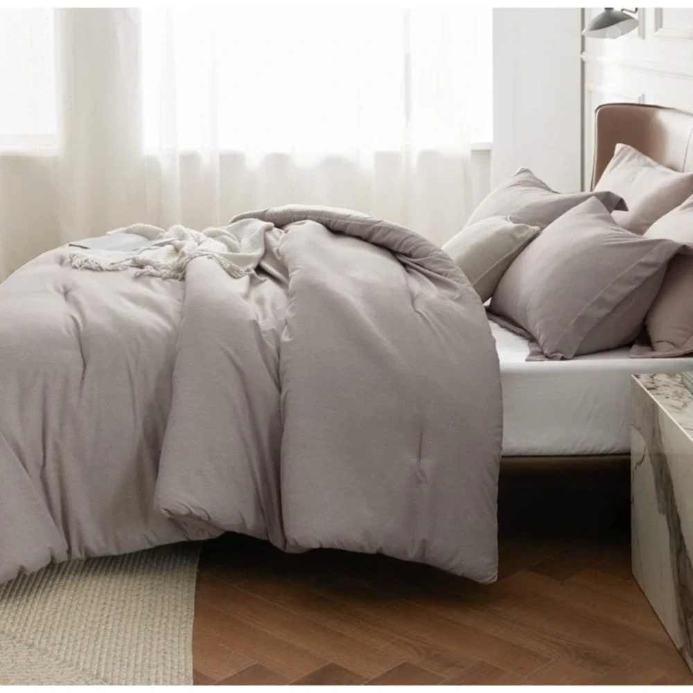 Bedsure Twin/Twin XL Comforter Set Linen. Comforter And 1 Sham 68x88